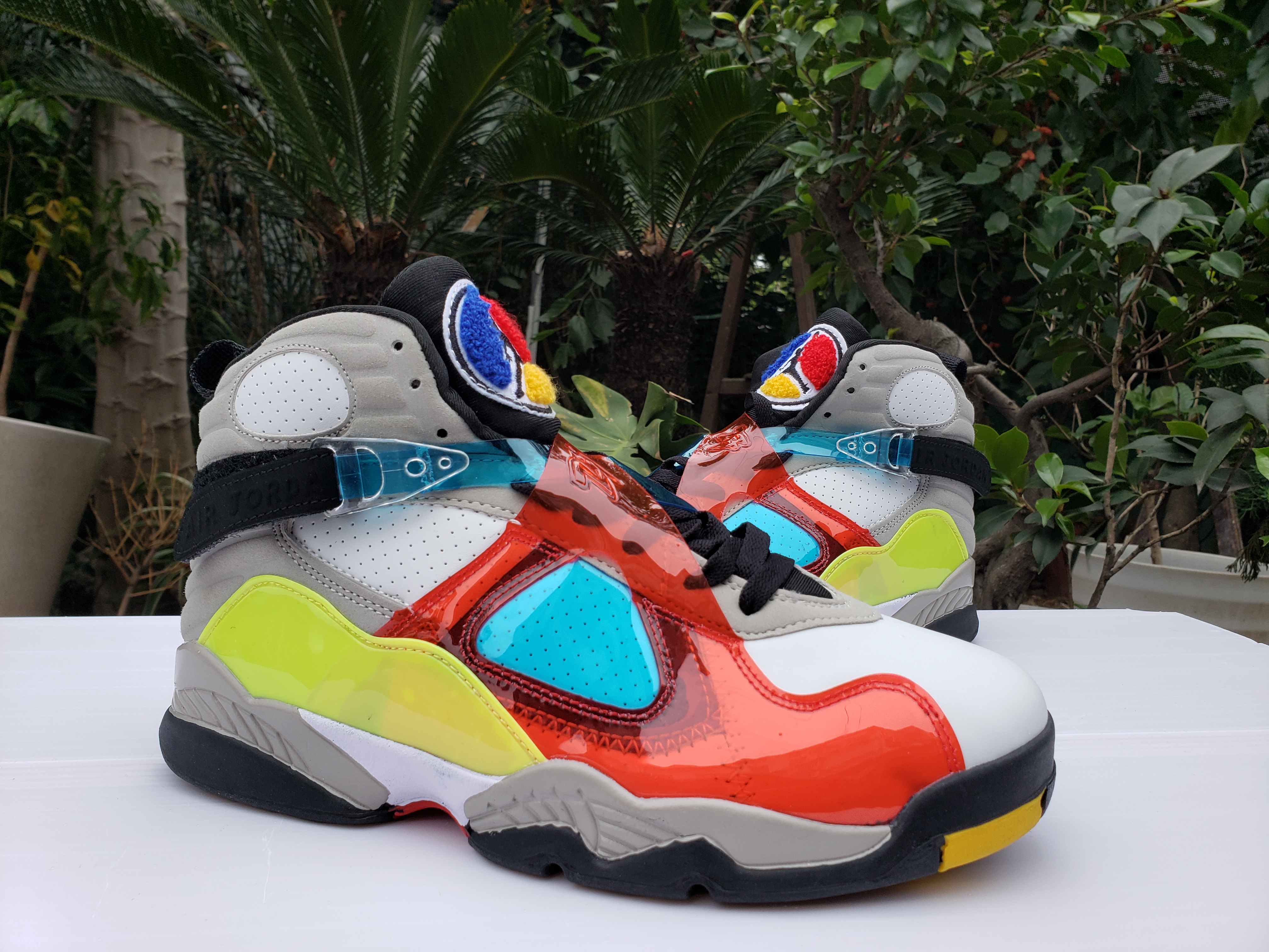 2020 Air Jordan 8 Red Blue Yellow White Grey